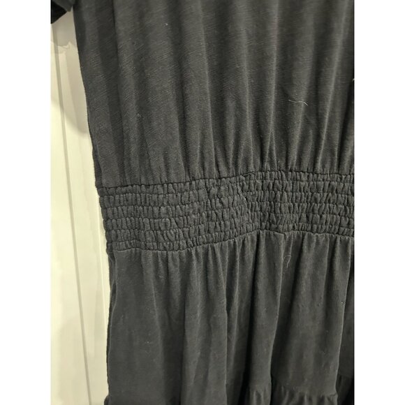 Peace Love World Black Tiered Smocked Waist Dress Sz M Cotton Whimsigoth - Picture 4 of 12
